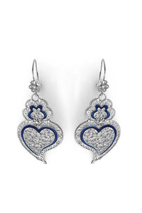 Distinta Blue Viana Heart Earrings – Sterling Silver