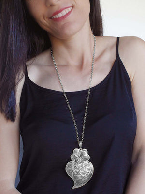 Medalha dupla Coração de Viana em filigrana (2198592258107)