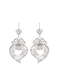 Apaixonada III Filigree Viana Heart Earrings – Sterling Silver