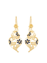 Seletiva III - Brincos em filigrana com esmalte azul (8882993617)