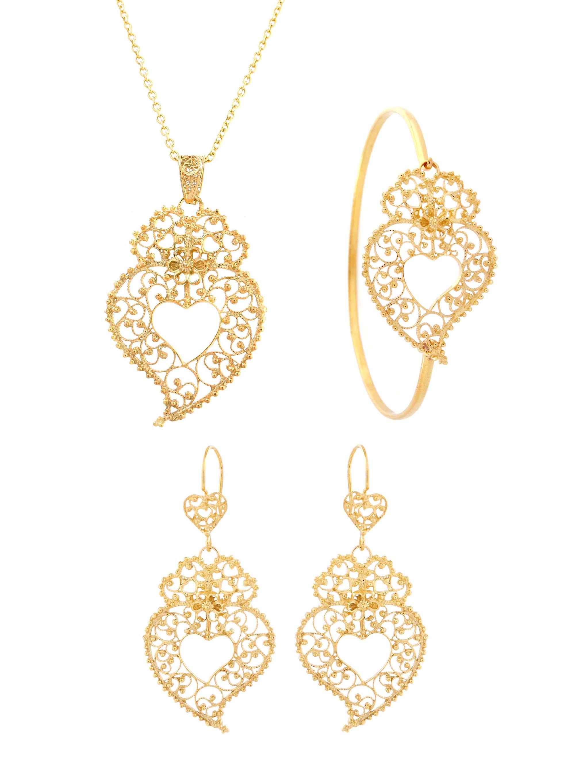 Conjunto Apaixonada - Pendente, Brincos e Pulseira (4326447874107)