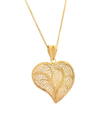 Fátima Filigree Medallion - Size M – Gold-Plated Silver