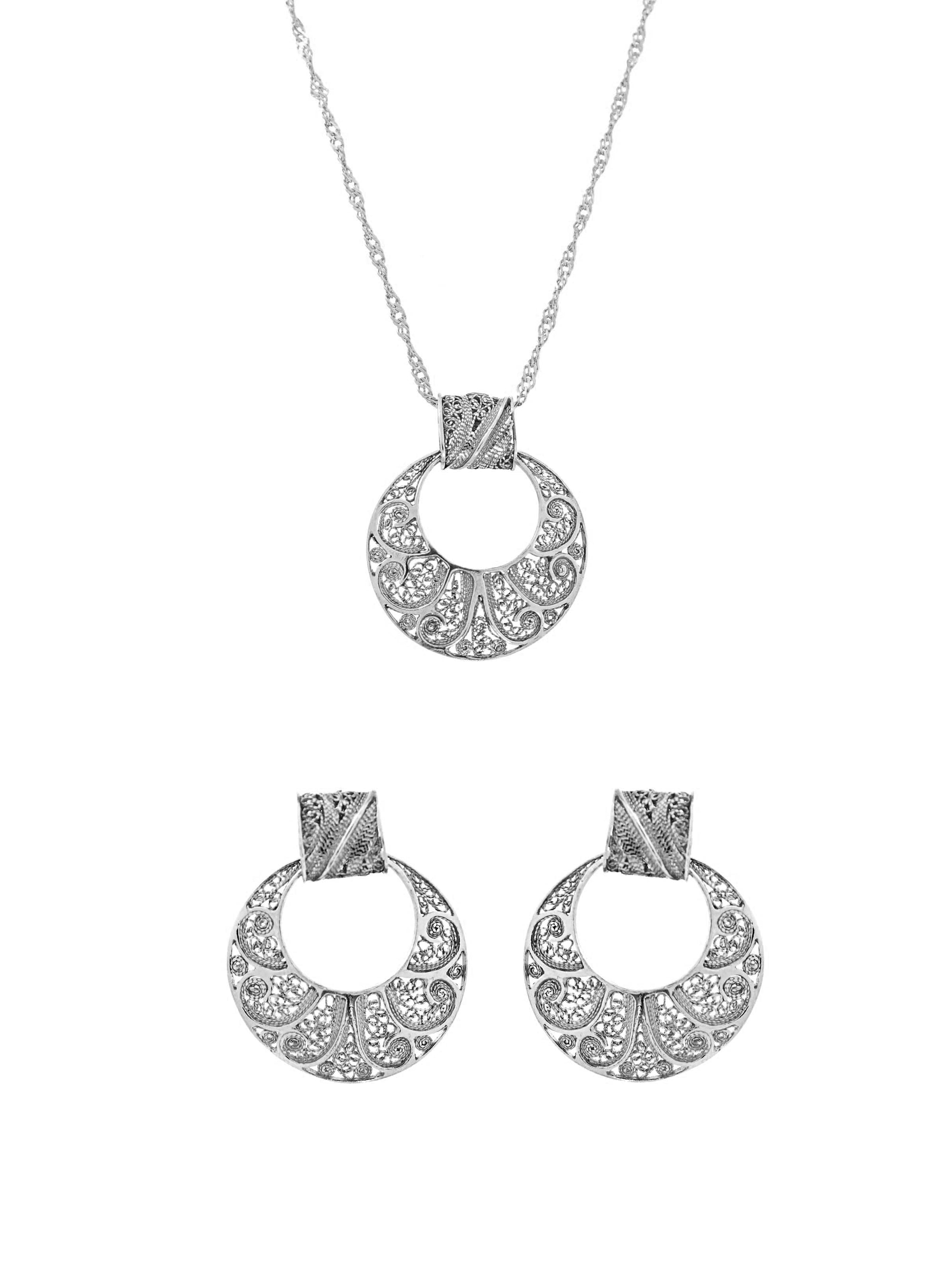 Conjunto Escultural S - Pendente e Brincos (4324889362491)