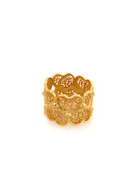 Esplêndida IV Adjustable Filigree Ring – Gold-Plated Silver