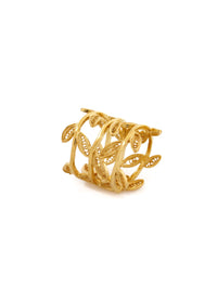 Gentil Filigree Leaf Ring – Gold-Plated Silver