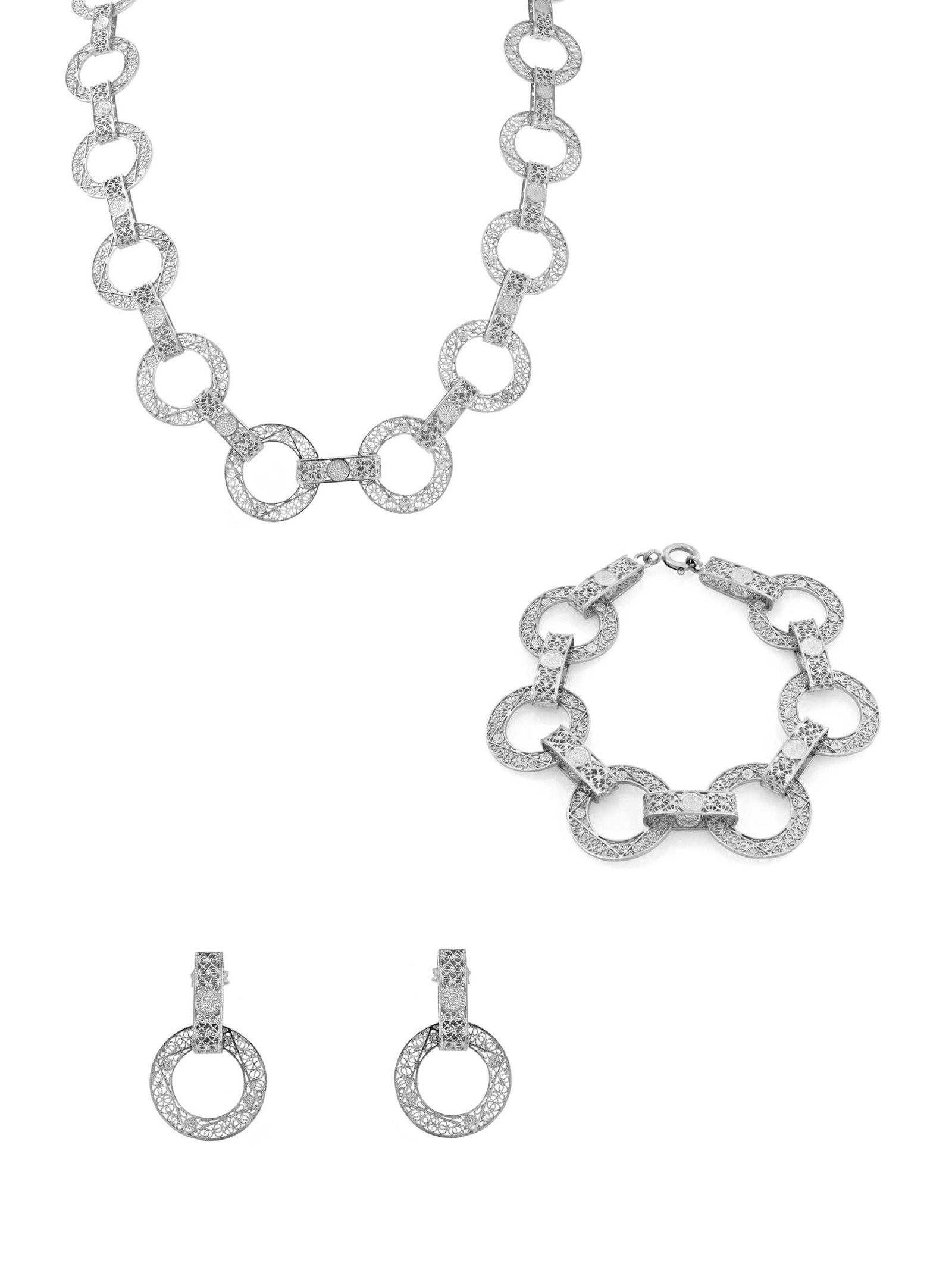 Conjunto Moderna - Colar, Brincos e Pulseira (4332496126011)