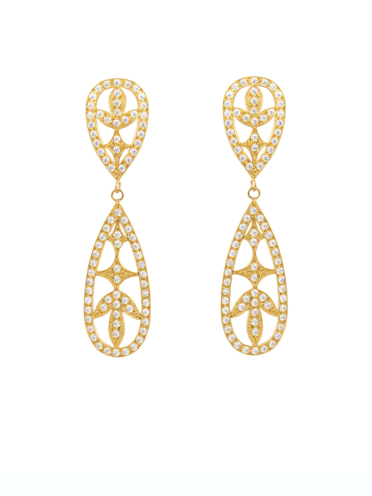 Filigree teardrop earrings with zirconia (4286682005563)