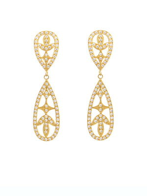 Filigree teardrop earrings with zirconia (4286682005563)