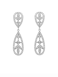 Lacrimejantes Filigree Earrings with Cubic Zirconia – Sterling Silver