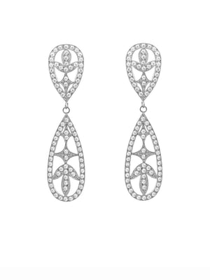 Filigree teardrop earrings with zirconia (4286682005563)