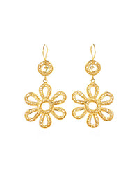 Flower Circles Filigree Earrings – Gold-Plated Silver