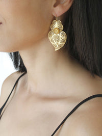 Classic Heart Earrings 5.5cm in 19K Gold