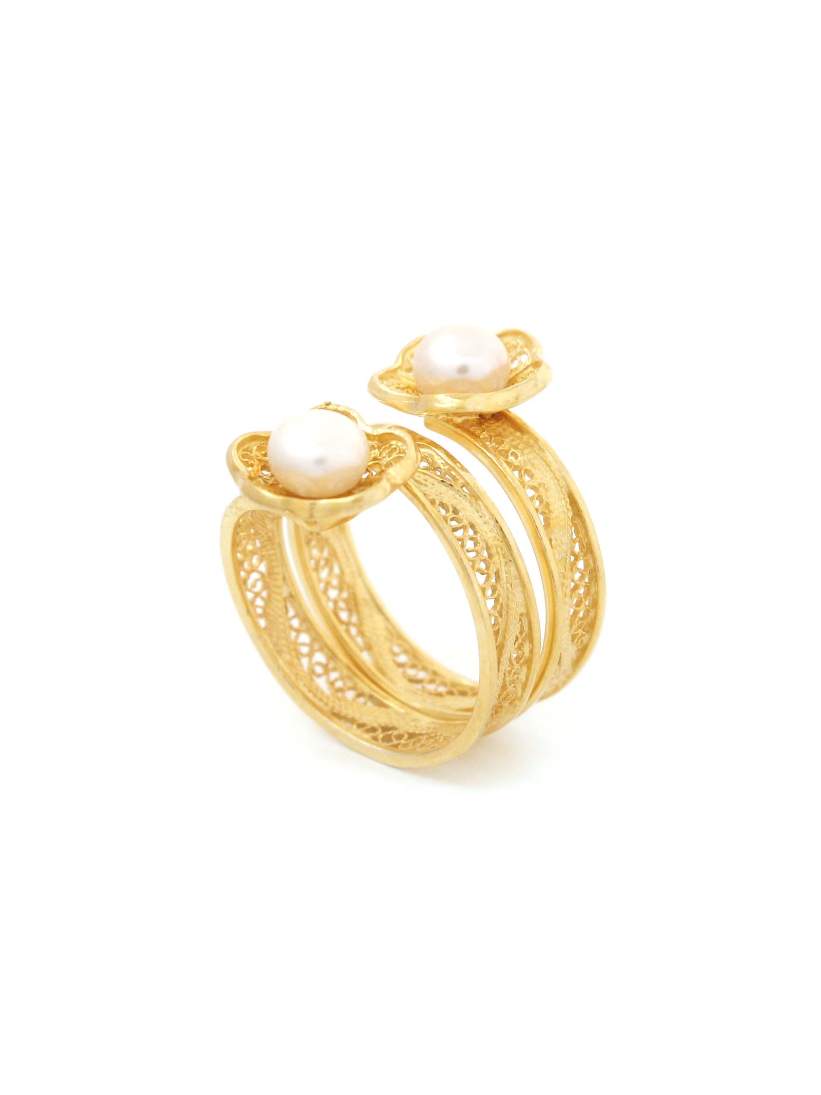 Anel Espiral Pérolas (4172857507899)