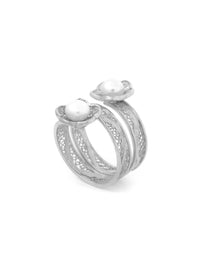 Pearl Spiral Ring – Sterling Silver