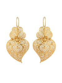 Classic Heart Earrings 4cm in 19K Gold