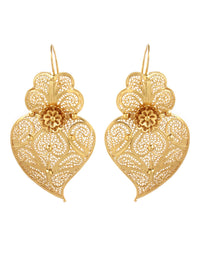 Classic Heart Earrings 5.5cm in 19K Gold