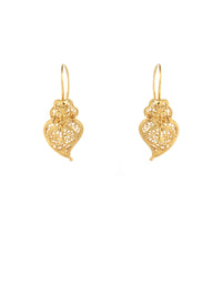 Classic Heart Earrings 1.6cm in 19K Gold