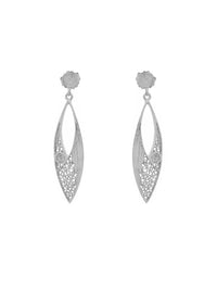 Elongated Filigree Earrings – Sterling Silver