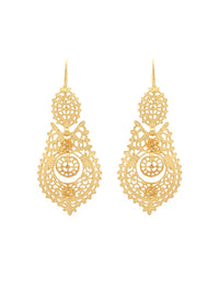 Queen Earrings 6cm in 19K Gold