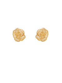 Rose Filigree Earrings – Gold-Plated Silver / 9K Gold / 19K Gold