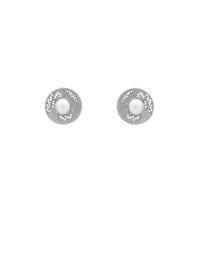 Round Pearl Earrings in Filigree (4911261351995)