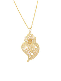 Heart with Hearts Filigree Pendant – Gold-Plated Silver