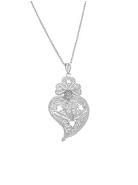 Heart with Hearts Filigree Pendant – Sterling Silver