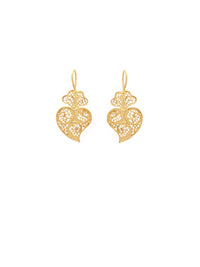 Little Filigree Heart Earrings – Gold-Plated Silver