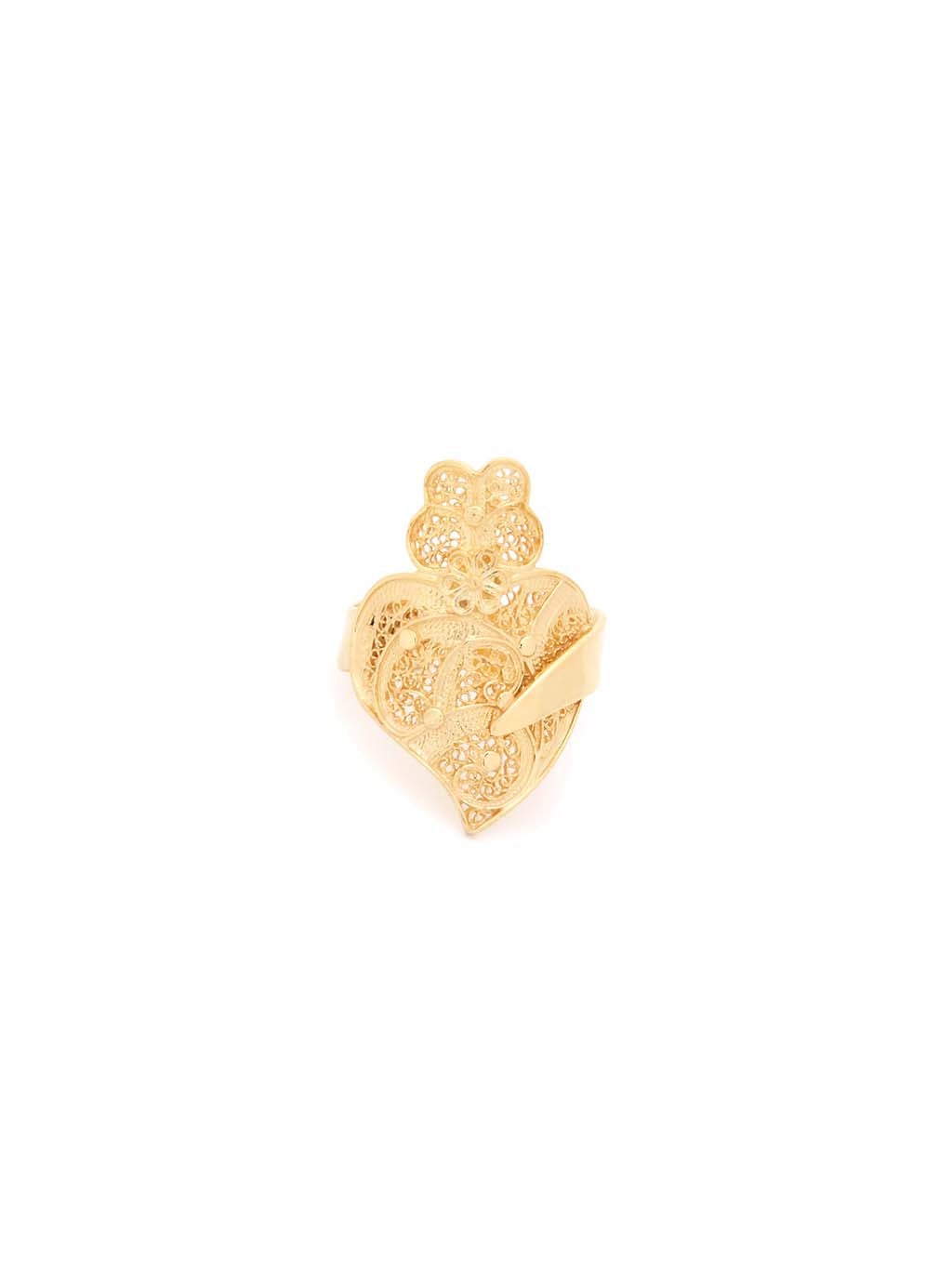 Coração Tradicional - Anel ajustável em filigrana (4908777111611)