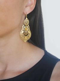 Queen Earrings 6cm in 19K Gold