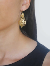 Queen Earrings 4.5cm in 19K Gold
