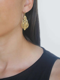 Queen Earrings 4cm in 19K Gold