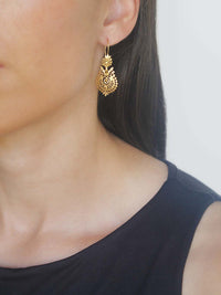 Queen Earrings 3cm in 19K Gold