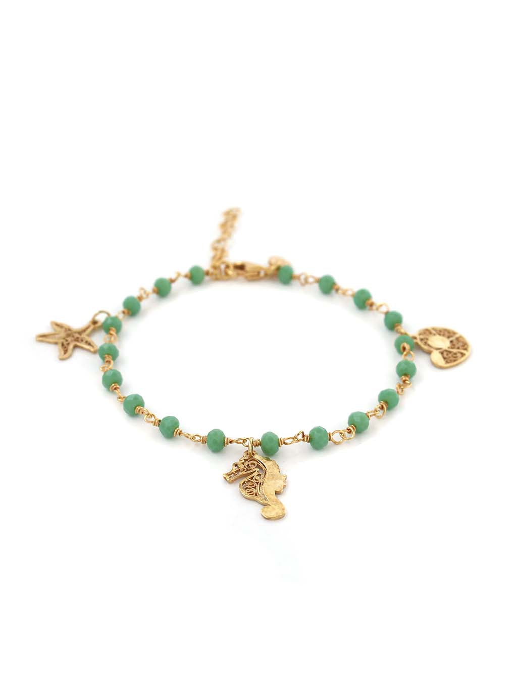 Maresia bracelet in filigree with Green Sea stones (5567790088342)