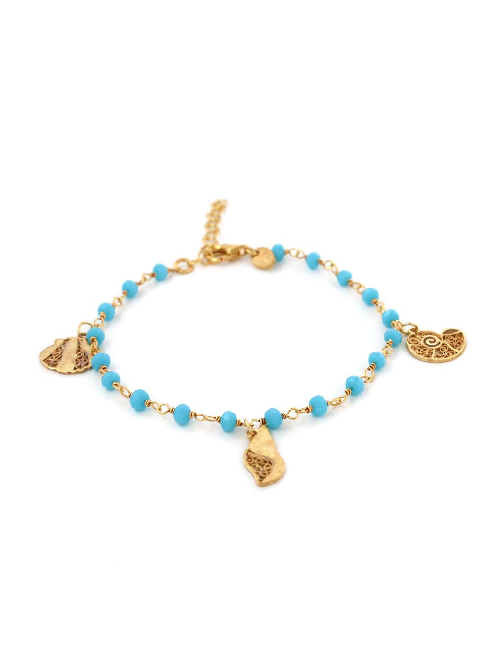 Maresia bracelet in filigree with Celeste Blue stones (5567787303062)