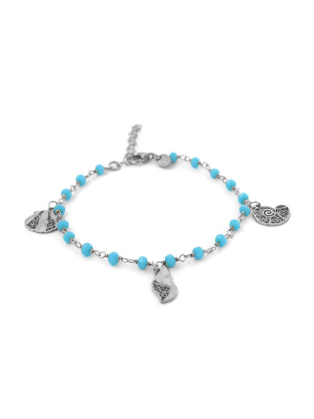 Maresia bracelet in filigree with Celeste Blue stones (5567787303062)