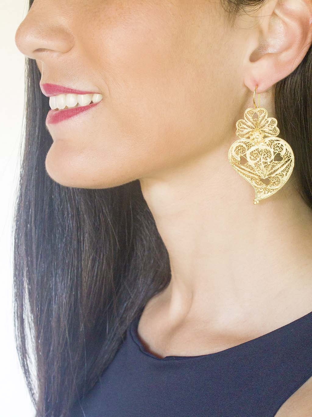 Brincos Coração com Corações (5931943067798)