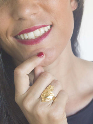 Coração Tradicional - Anel ajustável em filigrana (4908777111611)