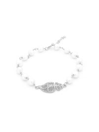 Pulseira Coração e Pérolas (5879946707094)