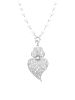 Conjunto Colar de Pérolas e Coração de Viana (5943496638614)