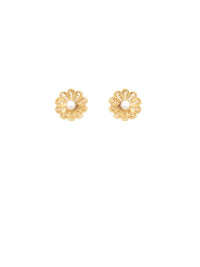 Flower and Pearl Earrings – Gold-Plated Silver / 9K Gold / 19K Gold