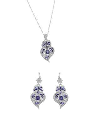 Conjunto Coração Esmaltado - Pendente e Brincos (5943672668310)