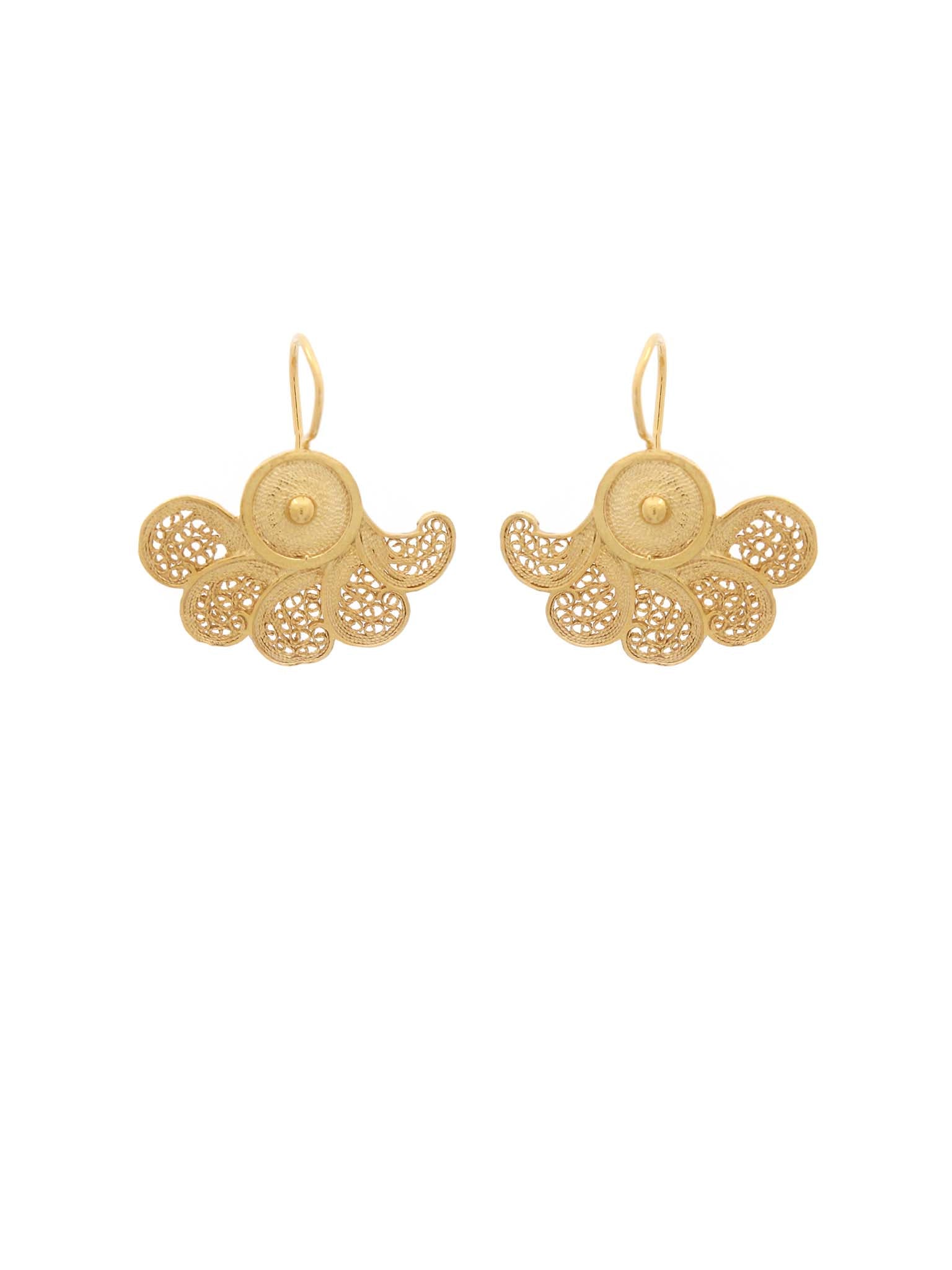 Brincos Meia Flor Folhas (5938177474710)