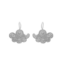 Half Flower Leaves Earrings – Sterling Silver