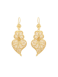Virtuosa Earrings (with Flower) – Gold-Plated Silver