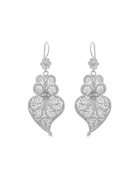 Virtuosa Earrings (with Flower) – Sterling Silver