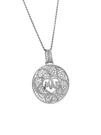 Medal Mother Circular Heart in Filigrana