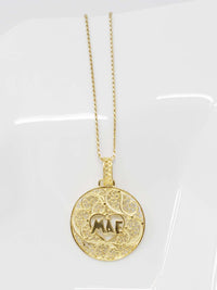 Medal Mother Circular Heart in Filigrana