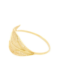 Orange Leaf Bangle – Gold-Plated Silver