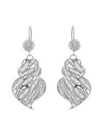 Wave Heart Earrings – Sterling Silver
